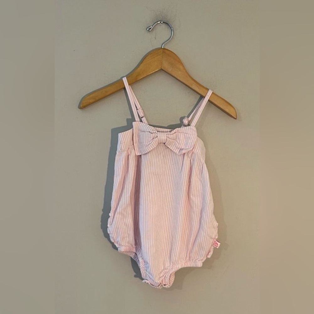 $16 ADD ON Ruffle butts romper pink‎ stripe girls rufflebutts posh peanut ZARA